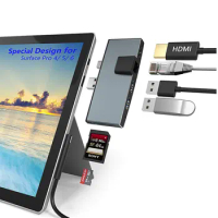USB C HUB For Microsoft Surface Pro 4 /Pro 5 /Pro 6 Adapter Dock With Multi Port USB 3.1 To HDMI 4K 1000Mb RJ45 PD USB Splitter