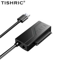 TISHRIC SATA To Usb 3.0 Cable USB 3.0 to 22 PIN Sata Drive Adapter Support 2.5 3.5 Inch External HDD SSD Sata III Cable