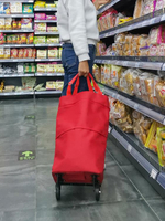 超市買菜車手拉包便攜拖車買菜神器家用小拉車購物袋可折疊拖輪包 【麥田印象】
