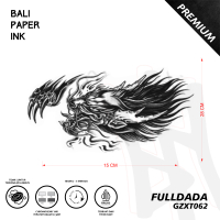 Bali Paper Ink Tato Naga GZXT062 Premium Stiker Tato Temporer Full Dada Tahan Air 15cm X 28cm Aesthe