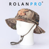 ROLANPRO Tactical airsoft sniper bionic camouflage round-brimmed hat Hiking Hats summer bucket hat fishing Breathable sunshade