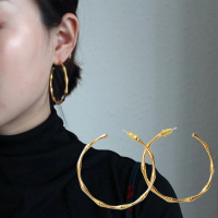 【MoonDy】歐美飾品 竹節造型耳環 大耳環 純銀耳環 純銀飾品 Y2K 閨蜜禮物 女生禮物 個性耳環