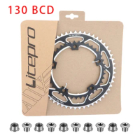 Litepro 53-39T BCD 130 mm Road Bike Crank Chainring Aluminum Alloy CNC 9/10/11 Speed Folding Bike Double Chain with 5 bolts