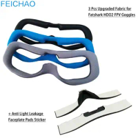 Upgraded Fabric FPV Goggles Faceplate Goggles Foam Pad + Anti Light Leakage Sticker for Fatshark HDO2 Goggles Drone Accessories