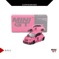 Mini GT 1:64 #851 Abarth 595 LB-WORKS X ABAS WORKS Pink Car Toy Alloy Diecast