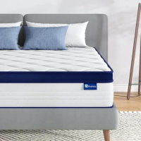 Size Mattress, 12 Inch King Mattresses in a Box, Hybrid Spring Mattresses with Comfort Foam and Pocket Coils