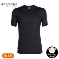 【Icebreaker 男 Cool-Lite 圓領短袖上衣-JN130《黑灰》】IB104570/短T/T恤/運動短袖