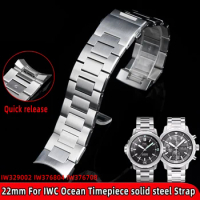 22mm For IWC Aquatimer Family Watchband IW329002 IW376804 IW376708 Men's strap Solid Stainless Steel wristband watch Accessories