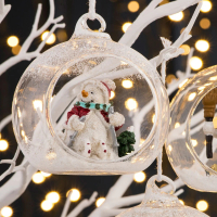 【愛爾蘭 Galway】聖誕雪人滑雪鏤空玻璃吊球／吊飾／掛飾／裝飾(絕版品限量4件)
