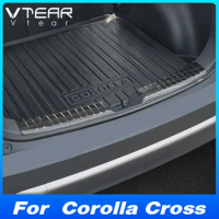 Vtear Car Rear Bumper Cover Trim Chrome Decoration Styling Auto Protection Accessories Parts For Toyota Corolla Cross 2022 2023