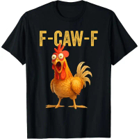 Baju Ayam F-Caw-F Uniseks Lucu daripada Kapas T-Shirt Ayam FCAWF Lengan Pendek Sesuai untuk Acara Ha