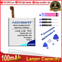 HSABAT 0 Cycle 100mAh Battery for Fitbit Charge 3 High Quality Replacement Accumulator