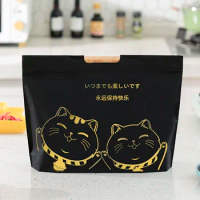 Maneki-neko Drawstring Mouth Plastic Bag Catering Delivery Packaging Plastic Bag Commercial Handbag Plastic Packaging Bag