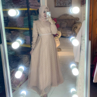 Amelia Dress Gamis Kondangan Full Tile Dotty Realpict