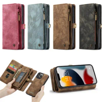 For Apple iPhone XS Max / iPhone XR CaseMe Magnetic Detachable Cover Wallet Leather Case Zipper Bag Card Pockets
