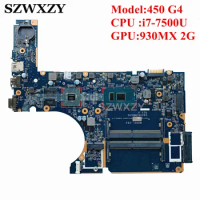 Refurbished For HP 450 G4 Laptop Motherboard 907715-601 907715-501 907715-001 DA0X83MB6H0 With SR2ZV I7-7500U CPU 930MX 2G GPU