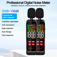 30~130dB Noise Decibel Meter A/C Weighted Digital Sound Level Meter Audio Sound Level Meter USB Rechargeable