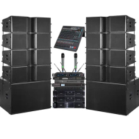 Dual 10 and 12 Linear Array Speaker for Pro. Stage Wedding Rent Dual 18" Subwoofer Whole Set Sound System