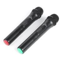 2pcs Handheld Mic with USB Receiver Smart Wireless Microphone VHF 268.85MHz/262.85MHz Sound Amplifier for Karaoke Teacher Guides