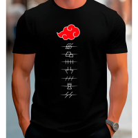 เสื้อยืดอนิเมะ Akatsuki เสื้อเชิ้ต Naruto Itachi Unisex สำหรับเด็กและผู้ใหญ่ ผ้าฝ้าย 100% 200 GSM ผ้