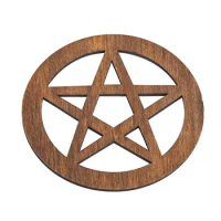 Wooden Astrology Pentagrams Board Game Altar Crystal Base Ceremonial Placemat Coaster wall Hanging Decor Crafts Wicca Supplies