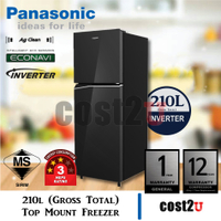 Panasonic 210L Inverter 2-door Top Freezer Refrigerator | NR-BB211PKMY NR-BB211PK (Fridge Peti Sejuk