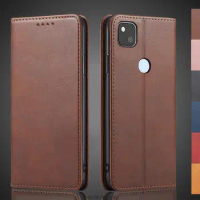 Magnetic attraction Leather Case for Google Pixel 4A (4G 5.81") Pixel4A Holster Flip Cover Case Wallet Phone Bags Fundas Coque