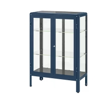 FABRIKÖR 玻璃門櫃, 黑藍色, 81x113 公分