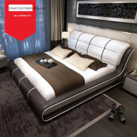 Hot Sale Soft Bed Modern Upholstered Wood Frame Leather Bed King Size Bedroom Furniture