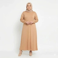 Inner Manset Gamis Panjang Muslim Wanita JUMBO SIZE S-XXL Spandex Strech Adem Polos Fit 85 Kg LEZAHR