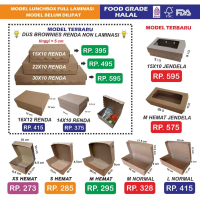 Lunch Box Paper Kotak Bungkus Nasi Food Grade Kertas Bahan Kraft Eco
