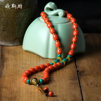 歐斯特藏式手鏈 藏族飾品精美男女配飾仿蜜蠟仿松石手串 佛珠掛鏈