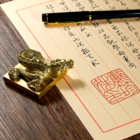 Custom Personalized Stamp With My Own Name Receipt Jade Private Chop Dragon Carved Seals 5cm Square Brass Chinese Name Stamp