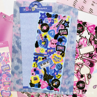 Waka Cross-Border Stickers Guka Journal Material Stickers American Retro Small Card Decoration Stick