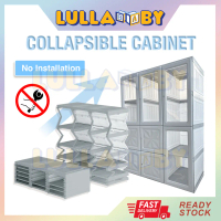 5/6/8 Slot Foldable Cabinet Children Wardrobe Double Open Magnetic Doors Kids Storage Rack Collapsib