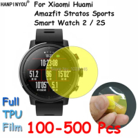 100 Pcs/Lot For Xiaomi Huami Amazfit Stratos Pace 2 2S Sports Smart Watch Full Coverage Clear Soft TPU Film Screen Protector