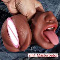 Suxual Toy for Men Masturbator 2 in 1 Adult Supplies Pussy Masturbator men Realistic Silicone Vagina Real Sextoy Male Sexy Toys