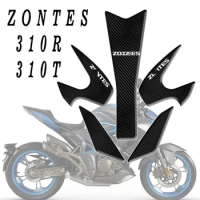 Motorcycle For ZONTES ZT310R ZT310T 310R 310T 5D Carbon Tank Pad Stickers Side Gas Knee Grip Traction Decals