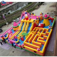 Amusement Park Giant Inflatable Fun City For Rental 20M*10M Air Jumping Castle Bouncer Factory Direct Selling Inflatable Castle