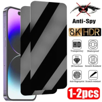 1-2PCS Anti-Spy Glass for iPhone 15 14 13 12 11 Pro Max Mini X XS XR 7 8 6 PlusPrivacy Screen Protector For iPhone SE 2020 2022