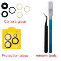 Back Camera Glass With Adhesive For Apple iPhone 11 12 13 14 Mini Plus Pro Max With Camera Protection Lens Remove Tools