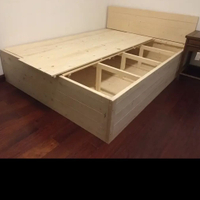 Modern Minimalist Solid Wood Pine High Storage Bed Tatami Single Double Children's Bed Sofa Storage Bed