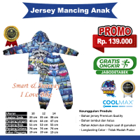 A1 Set/ Setelan Baju Dan Celana Jersey Mancing Anak - Anak