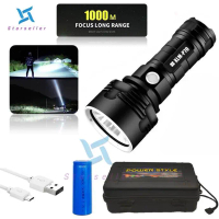 Starseller21 - Original Senter Senter LED Jarak Jauh 1KM 1000m Super Terang  USB P70 XHP50 50W 1000 