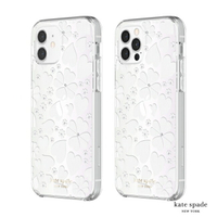 Kate Spade Clover Hearts iPhone 12/12 Pro 6.1吋 愛心/幸運草+白色鑲鑽透明殼