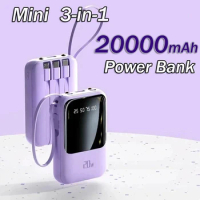 20000mAh Super Fast Charging Mini Power Bank USB to TYPE C Cable For iPhone Samsung Powerbank External Mobile Battery Charger