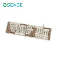 Esense S5660 注音大字體巧克力鍵盤(奶茶)