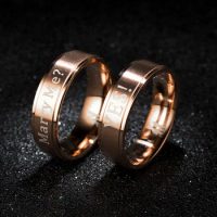 2019 New Stainless Steel Proposal Ring Letter MARRY ME YES Classic Black Rose Gold Ring for Couple Anniversary Jewelry Gift