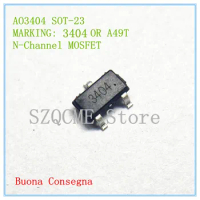 100PCS AO3404 3404 A49T R4 X4 N-Channel MOSFET 30V Enhancement-Mode MOSFET 5.8A SOT-23 SMD