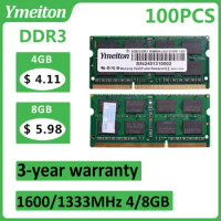 memoriam ddr3 100PCS Ymeiton New Sealed Memory Note 1333MHz 1600MHz 4GB 8GB SO-DIMM RAM 240Pin 1.5v laptop Memory Wholesales